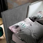 Pat dublu modern tapitat cu design matlasat sau neted - Aftamo Viadurini