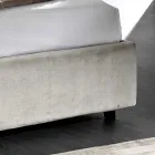 Pat dublu modern tapitat cu design matlasat sau neted - Aftamo Viadurini