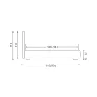 Pat dublu modern din imitație de piele cu depozitare - Ozzano Viadurini