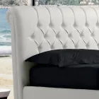 Pat dublu modern din imitație de piele cu depozitare - Ozzano Viadurini