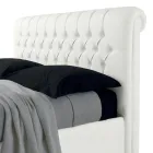 Pat dublu modern din imitație de piele cu depozitare - Ozzano Viadurini