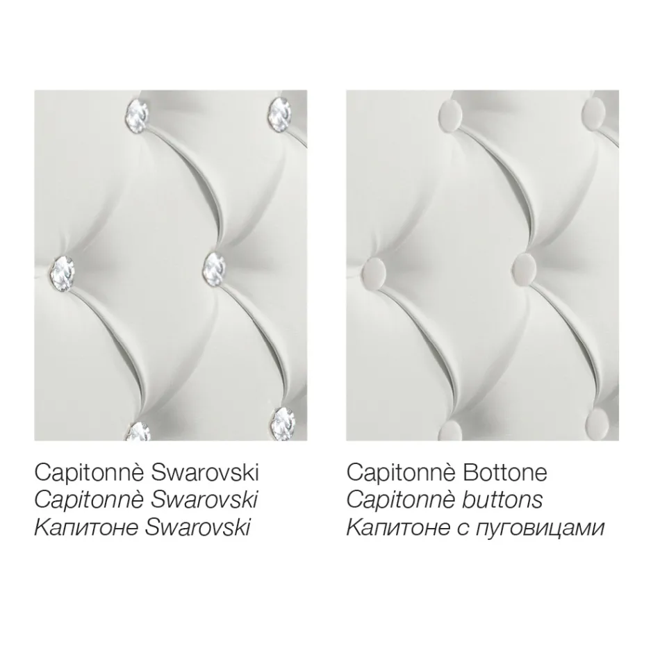 Pat dublu modern din imitație de piele cu depozitare - Ozzano Viadurini