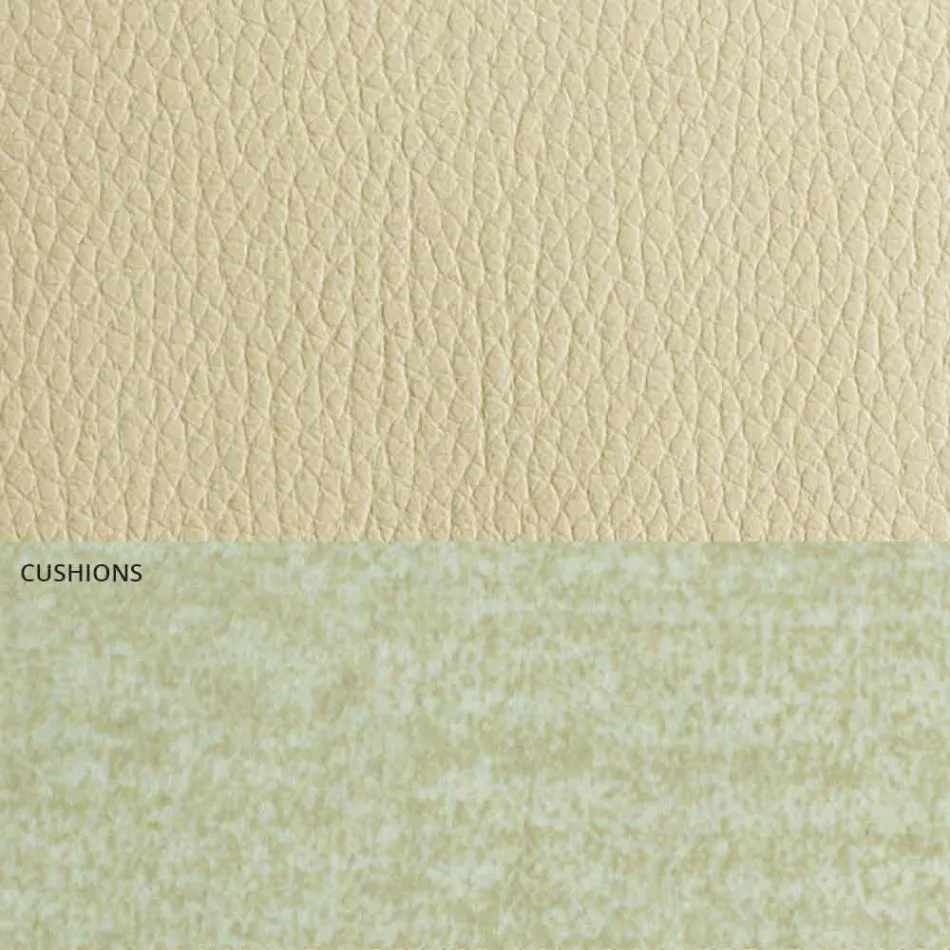 Pat dublu modern în piele și țesătură fabricat în Italia - Zeldo Viadurini