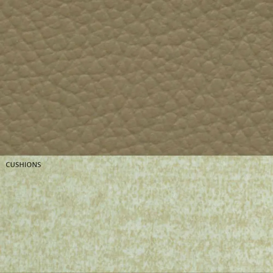 Pat dublu modern în piele și țesătură fabricat în Italia - Zeldo Viadurini