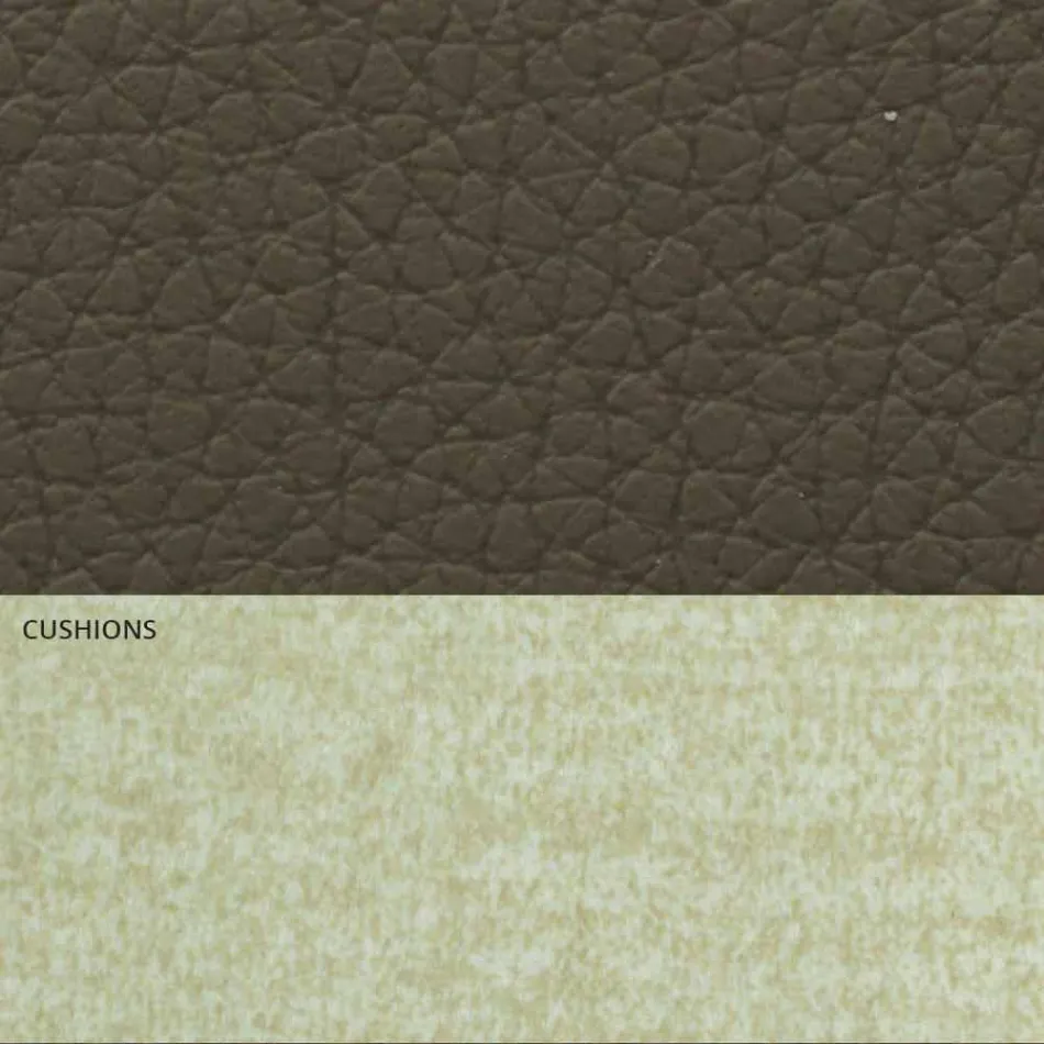 Pat dublu modern în piele și țesătură fabricat în Italia - Zeldo Viadurini