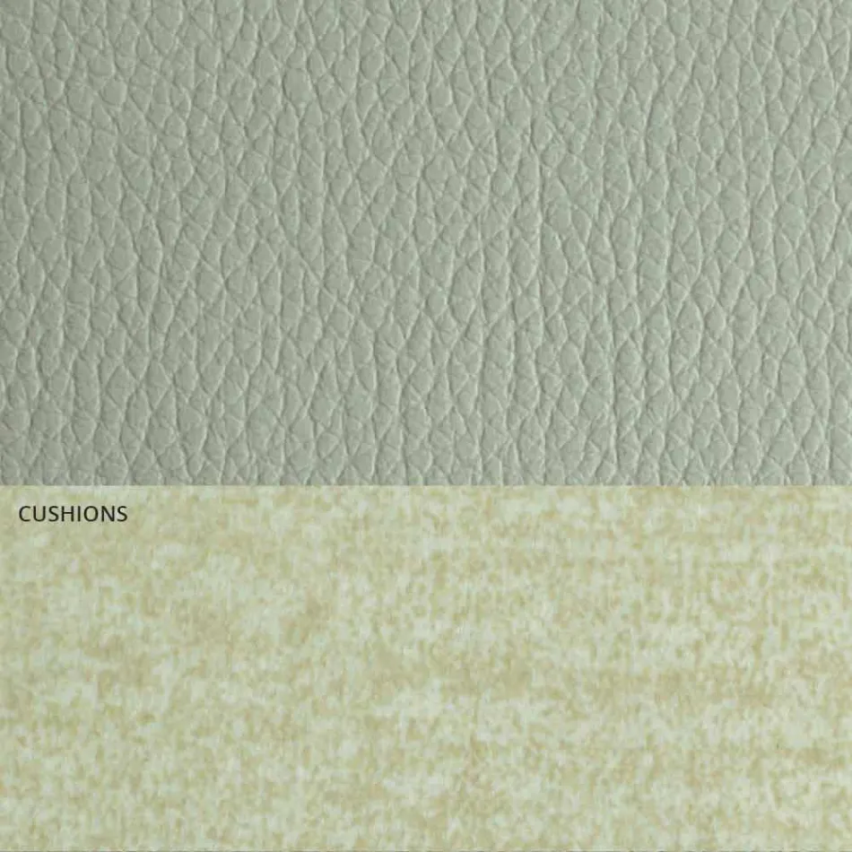 Pat dublu modern în piele și țesătură fabricat în Italia - Zeldo Viadurini