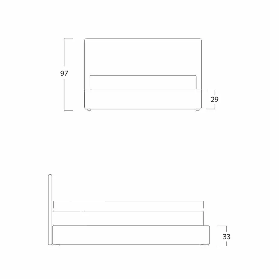 Pat matrimonial modern, fără depozitare, Gaya New de Bolzan Viadurini