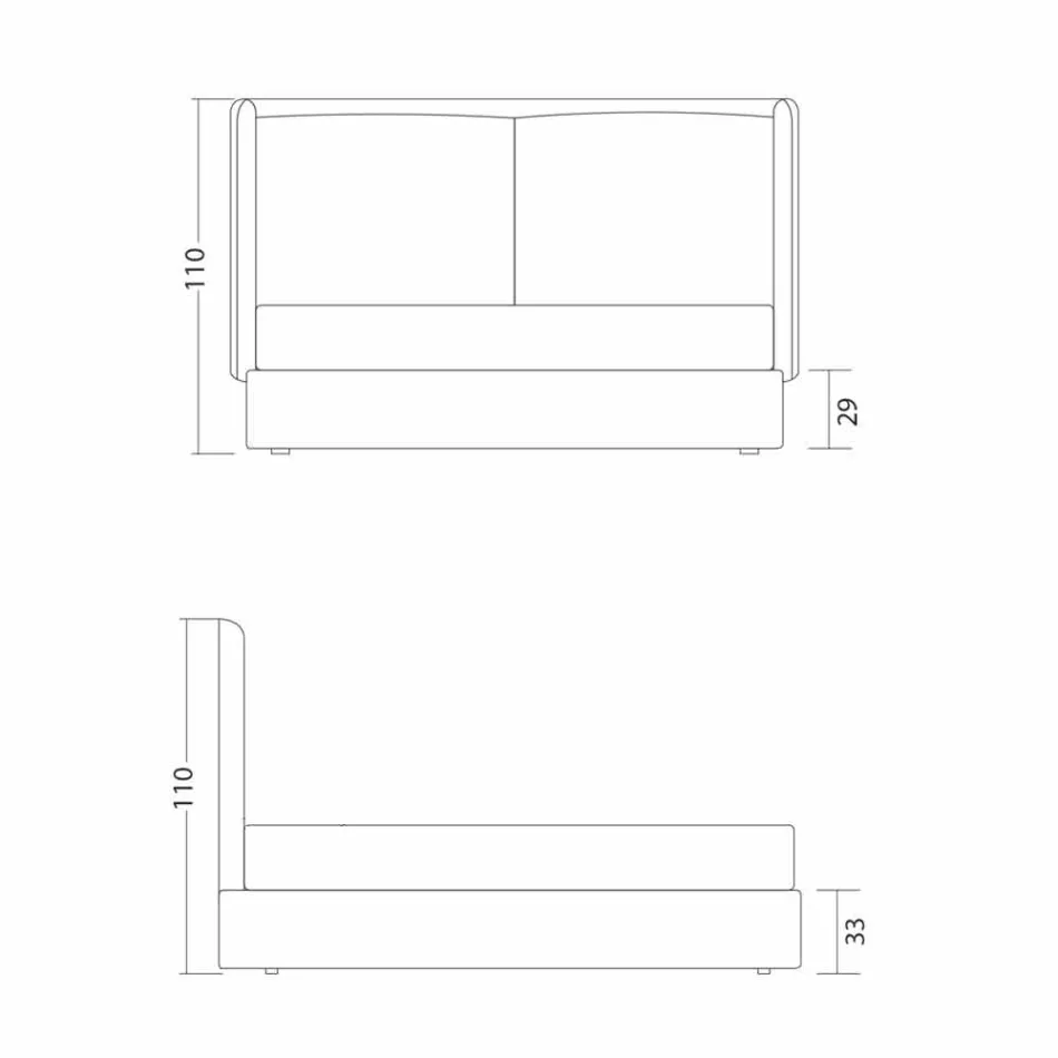 Pat matrimonial modern, fără depozitare, Kate de Bolzan Viadurini
