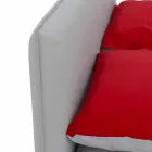 Pat dublu acoperit din imitație de piele cu picioare Made in Italy - Nurzio Viadurini