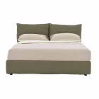 Pat dublu tapițat în țesătură cu picioare negre Made in Italy - Bandola Viadurini