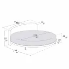 Pat dublu cu design rotund acoperit din țesătură Made in Italy - Rello Viadurini