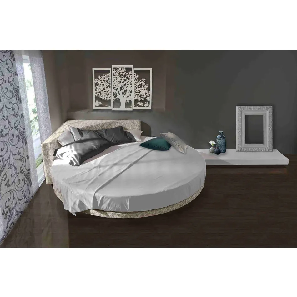 Pat dublu modern rotund cu tăblie unghiulară Made in Italy - Tima Viadurini