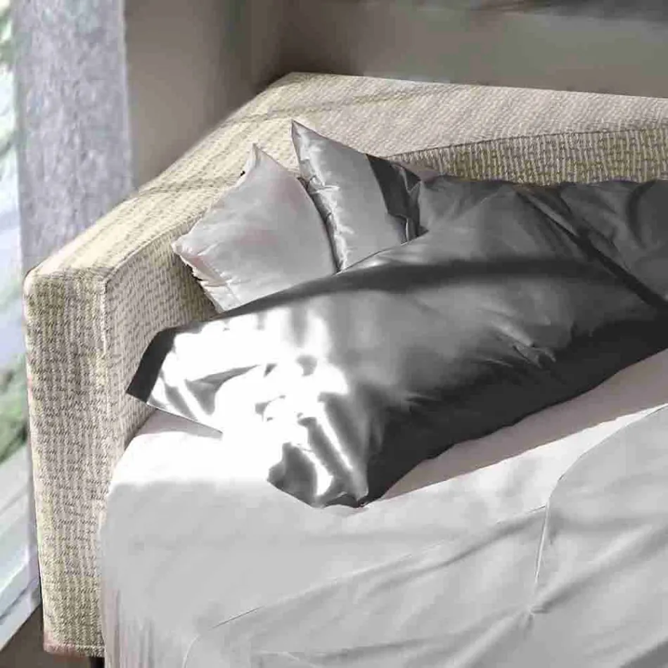 Pat dublu modern rotund cu tăblie unghiulară Made in Italy - Tima Viadurini