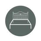 Pat dublu Tubular Fier Tablie Antique Brown Gold - Dimensiune Viadurini