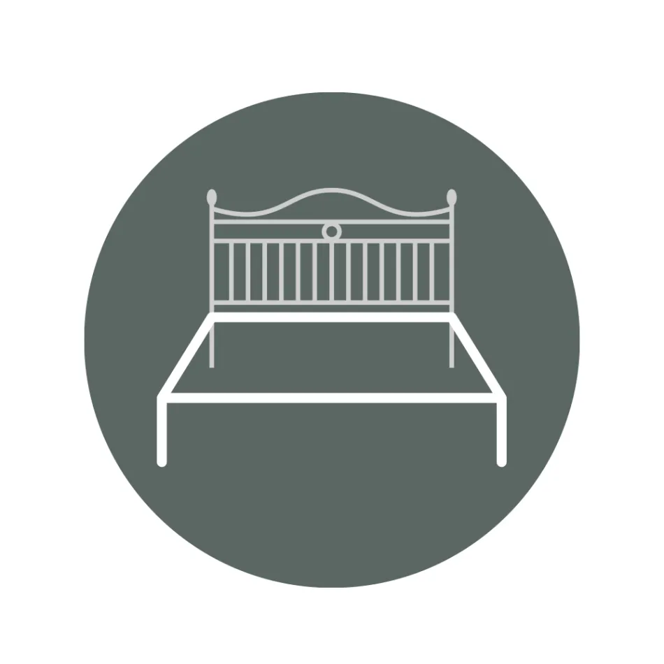 Pat dublu Tubular Fier Tablie Antique Brown Gold - Dimensiune Viadurini