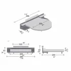 Pat dublu rotund acoperit în piele ecologică de design Made in Italy - Vesio Viadurini