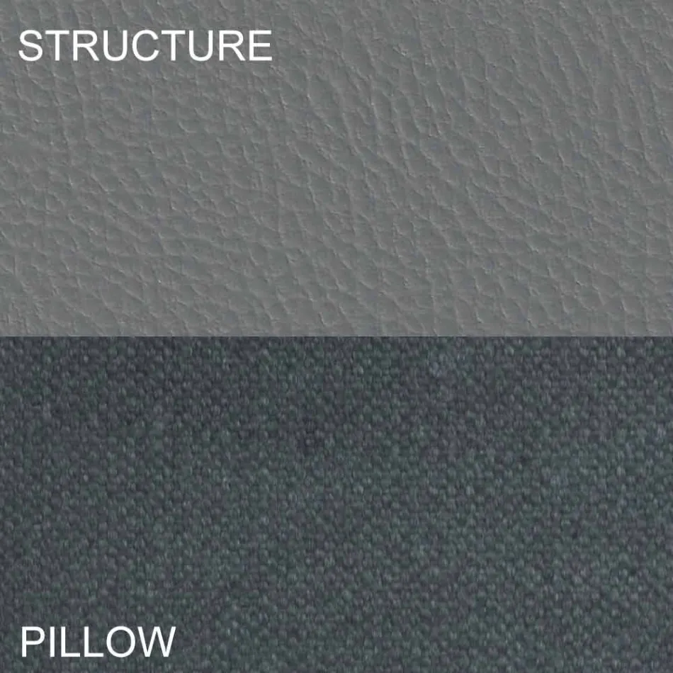 Pat dublu rotund acoperit în piele ecologică de design Made in Italy - Vesio Viadurini