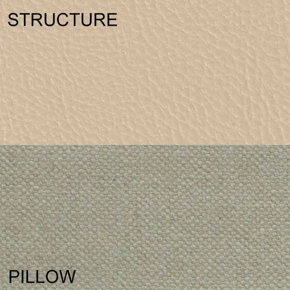 Pat dublu rotund acoperit în piele ecologică de design Made in Italy - Vesio Viadurini