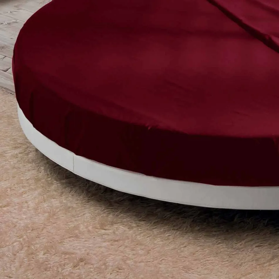 Pat dublu rotund acoperit în piele ecologică de design Made in Italy - Vesio Viadurini