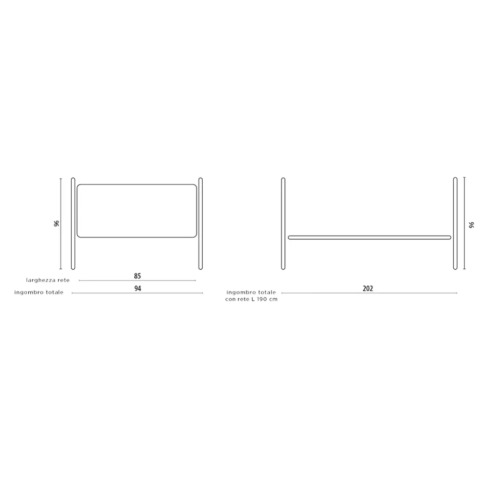 Pat de o persoană cu structură din fier coordonat Made in Italy - Lillo Viadurini