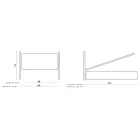 Pat de o persoană cu tăblie capitonată și picioare Made in Italy - Aaron Viadurini