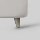 Pat de o persoană cu tăblie capitonată și picioare Made in Italy - Aaron Viadurini