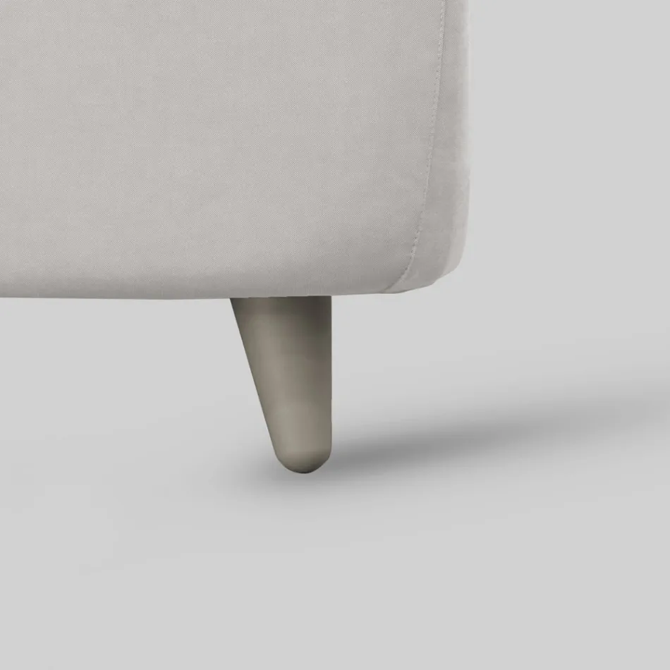 Pat de o persoană cu tăblie capitonată și picioare Made in Italy - Aaron Viadurini