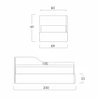 Pat unic cu cap de tablou și panou lateral, linie8 Bolzan Viadurini