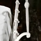 Pat single în fier forjat plin Amanda artizanale, realizate în Italia Viadurini