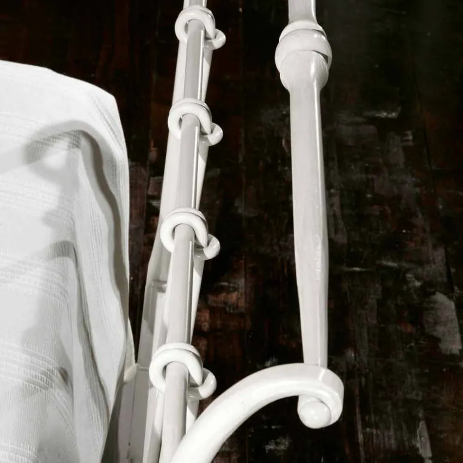 Pat single în fier forjat plin Amanda artizanale, realizate în Italia Viadurini