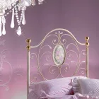 Pat de o persoană în fier forjat Turcoaz Viadurini