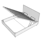 Pat matrimonial 120x200 cm cu tăblie din microfibră, fabricat în Italia - Pallone Viadurini