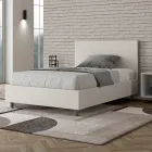 Pat matrimonial 120x200 cm cu tăblie din piele ecologică, fabricat în Italia - Pallone Viadurini