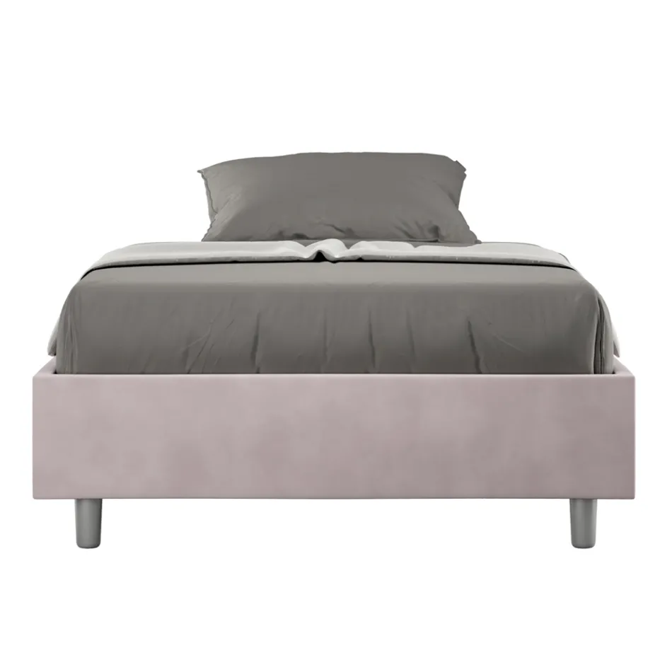 Pat matrimonial 140x200 cm, acoperit cu microfibră, fabricat în Italia - Athlete Viadurini