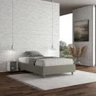 Pat matrimonial 140x200 cm tapițat cu piele ecologică, fabricat în Italia - Athlete Viadurini