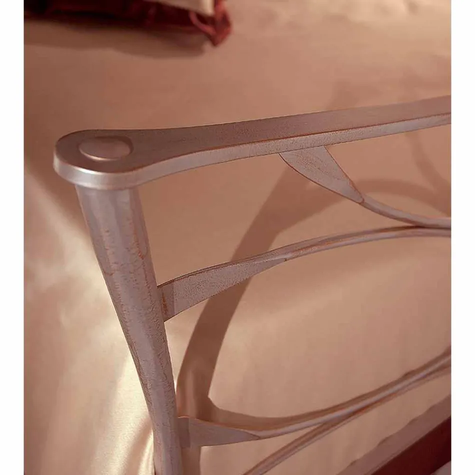 Un pat și jumătate pătrat de fier forjat Hydra Viadurini