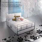 Un pat și jumătate pătrat de fier forjat Pan Viadurini