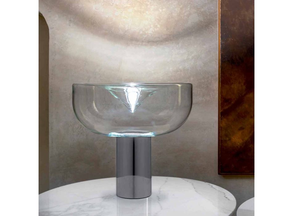 lampă de masă Aella Leucos contemporane din sticla de cristal cu LED-uri RGB Viadurini