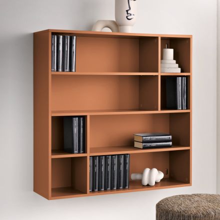 Bibliotecă de perete de design din melamină în diverse culori, fabricată în Italia - Kea Viadurini