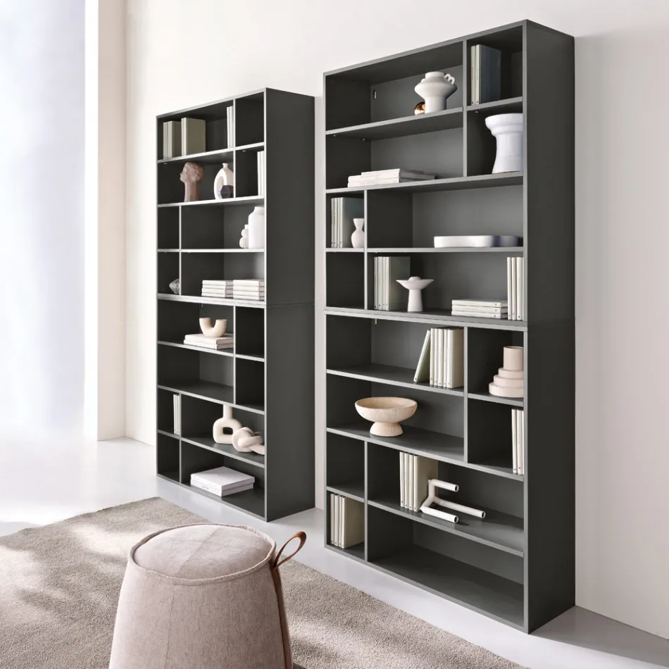 Bibliotecă de perete de design din melamină în diverse culori, fabricată în Italia - Kea Viadurini