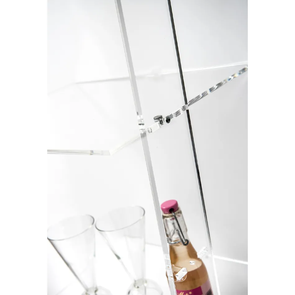 Bibliotecă de perete în design plexiglas transparent până la 4 elemente - Trezza Viadurini