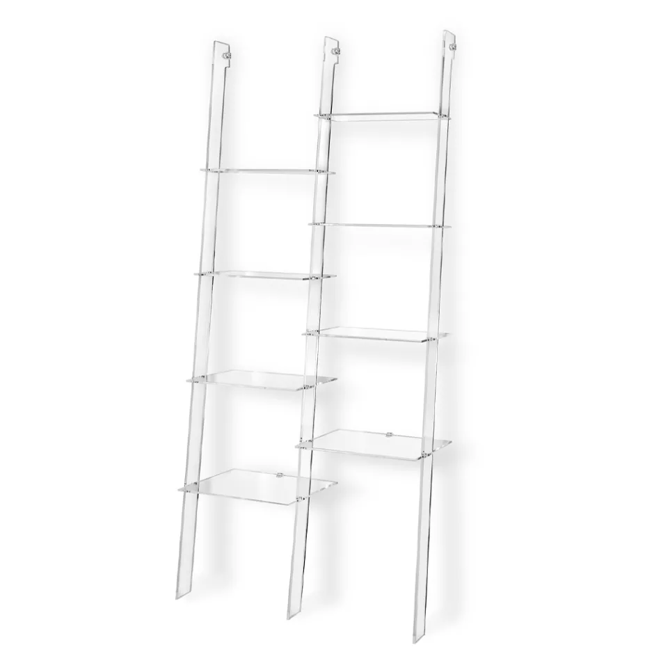 Bibliotecă de perete în design plexiglas transparent până la 4 elemente - Trezza Viadurini