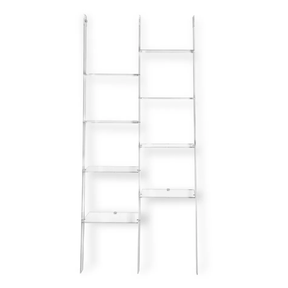 Bibliotecă de perete în design plexiglas transparent până la 4 elemente - Trezza Viadurini