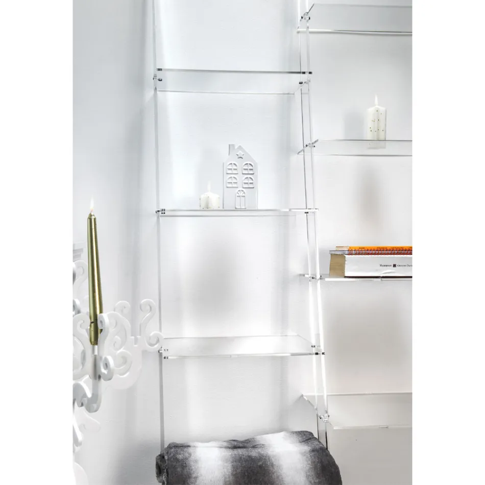 Bibliotecă de perete cu design plexiglas transparent până la 4 elemente - Trezza Viadurini