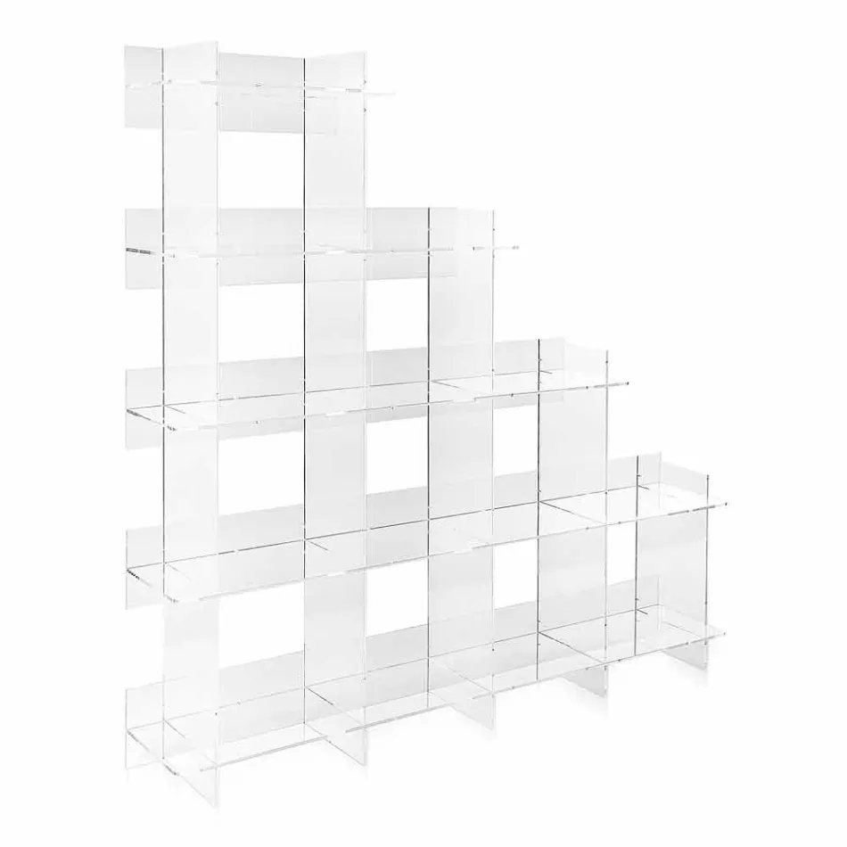 Etajere perete transparent Sfera3 L180 x H180 x P30 cm, made in Italy Viadurini