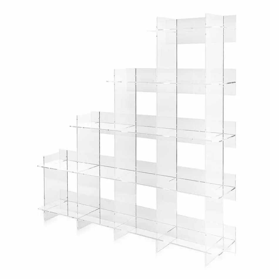 Etajere perete transparent Sfera3 L180 x H180 x P30 cm, made in Italy Viadurini