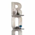 Bibliotecă de perete cu un design realizat manual în Italia 3 rafturi Nicla Viadurini