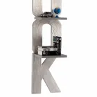 Bibliotecă de perete cu un design realizat manual în Italia 3 rafturi Nicla Viadurini