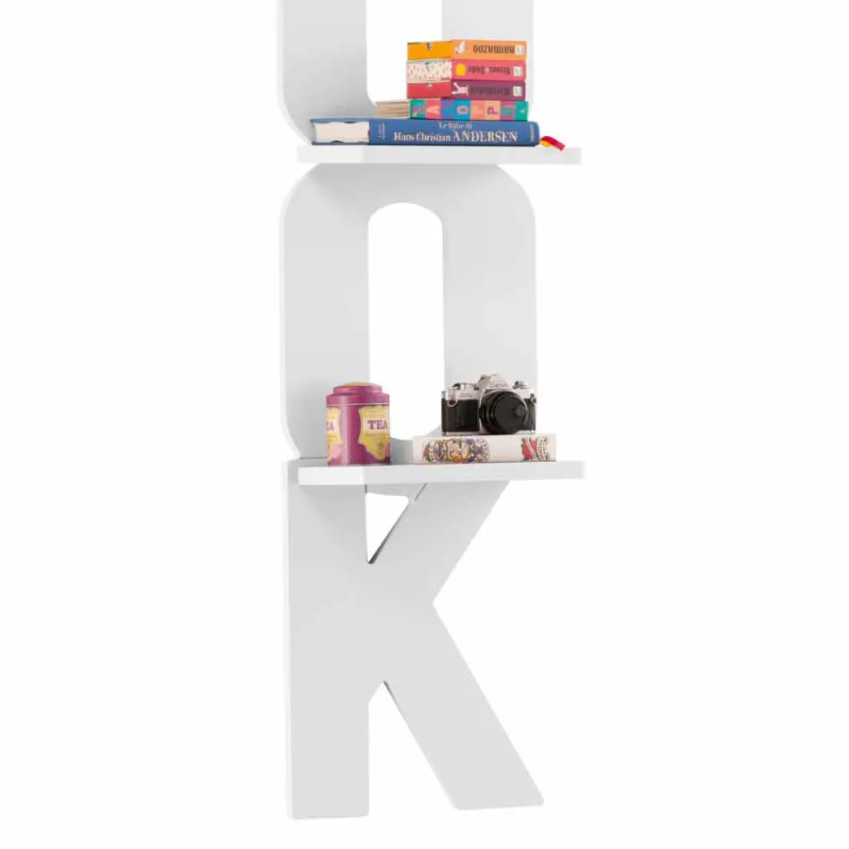 Bibliotecă de perete cu un design realizat manual în Italia 3 rafturi Nicla Viadurini