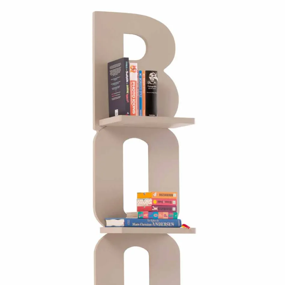 Bibliotecă de perete cu un design realizat manual în Italia 3 rafturi Nicla Viadurini